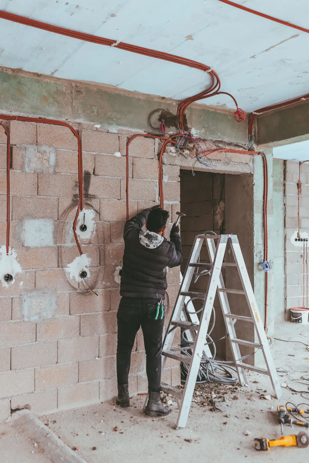 First-fix conduit and back boxes on site, for light fixture installation in Oakville